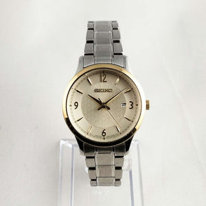 Seiko Unisex Watch, Silver and Gold Tone Details, Bracelet Strap