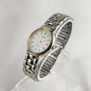 Seiko Unisex Watch, White Dial, Gold Tone Details, Bracelet Strap