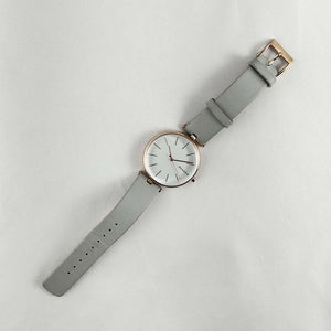 Skagen Unisex Oversized Watch, Light Gray Genuine Leather Strap