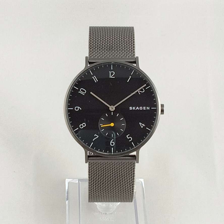 Skagen Oversized Men's Watch, Black Dial, Mesh Strap