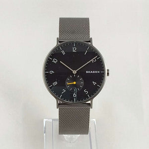 Skagen Oversized Men's Watch, Black Dial, Mesh Strap