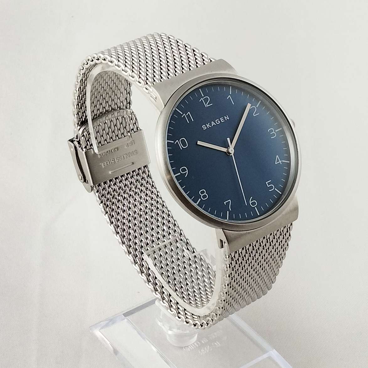 Skagen Men's Oversized Watch, Navy Dial, Mesh Strap