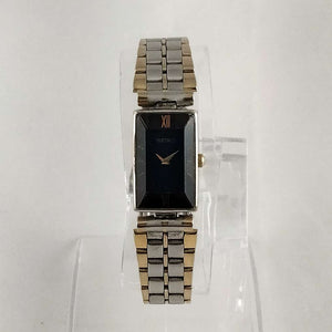 Seiko Unisex Watch, Navy Rectangular Dial, Bracelet Strap