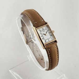 Seiko Unisex Watch, White Dial, Tan Genuine Leather Strap