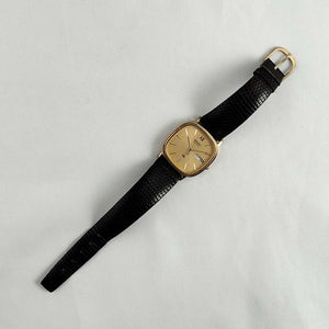 Seiko Unisex Watch, Gold Tone Details, Brown Textured Leather Strap