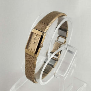 Seiko Women's Petite Gold Tone Watch, Rectangular Dial, Bracelet Strap