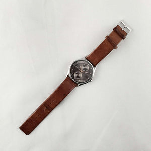 Skagen Oversized Chronograph Watch, Brown Genuine Leather Strap