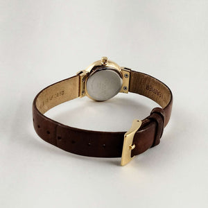 Skagen Petite Watch, Jewel Details, Brown Genuine Leather Strap