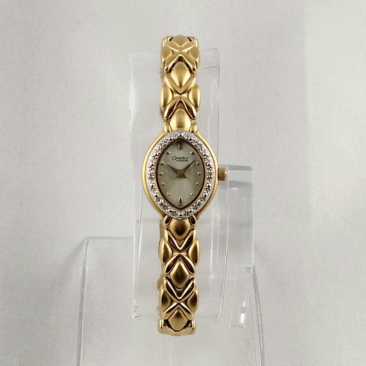 Carvelle by Bulova Gold Tone Watch, Linked Bracelet Strap