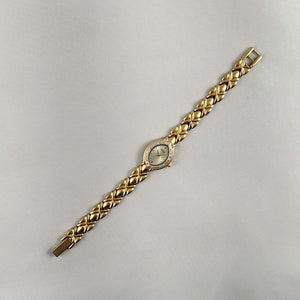 Carvelle by Bulova Gold Tone Women's Watch, Jeweled Oval Dial, Linked Bracelet Strap