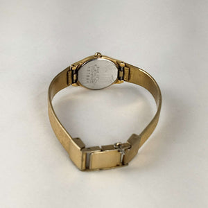Seiko Petite Watch, Gold Tone Details, Oval Dial, Link Strap
