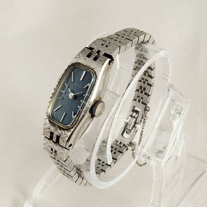 Seiko Petite Watch, Wind Up, Dark Blue Dial, Link Bracelet Strap