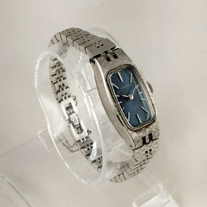 Seiko Petite Watch, Wind Up, Dark Blue Dial, Link Bracelet Strap
