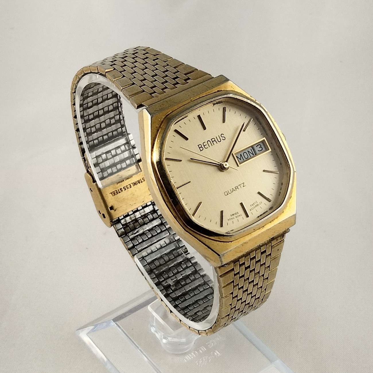 Benrus Watch, Octagonal Dial, Bracelet Strap