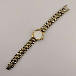 Seiko Petite Gold Tone Watch, White Dial, Bracelet Strap