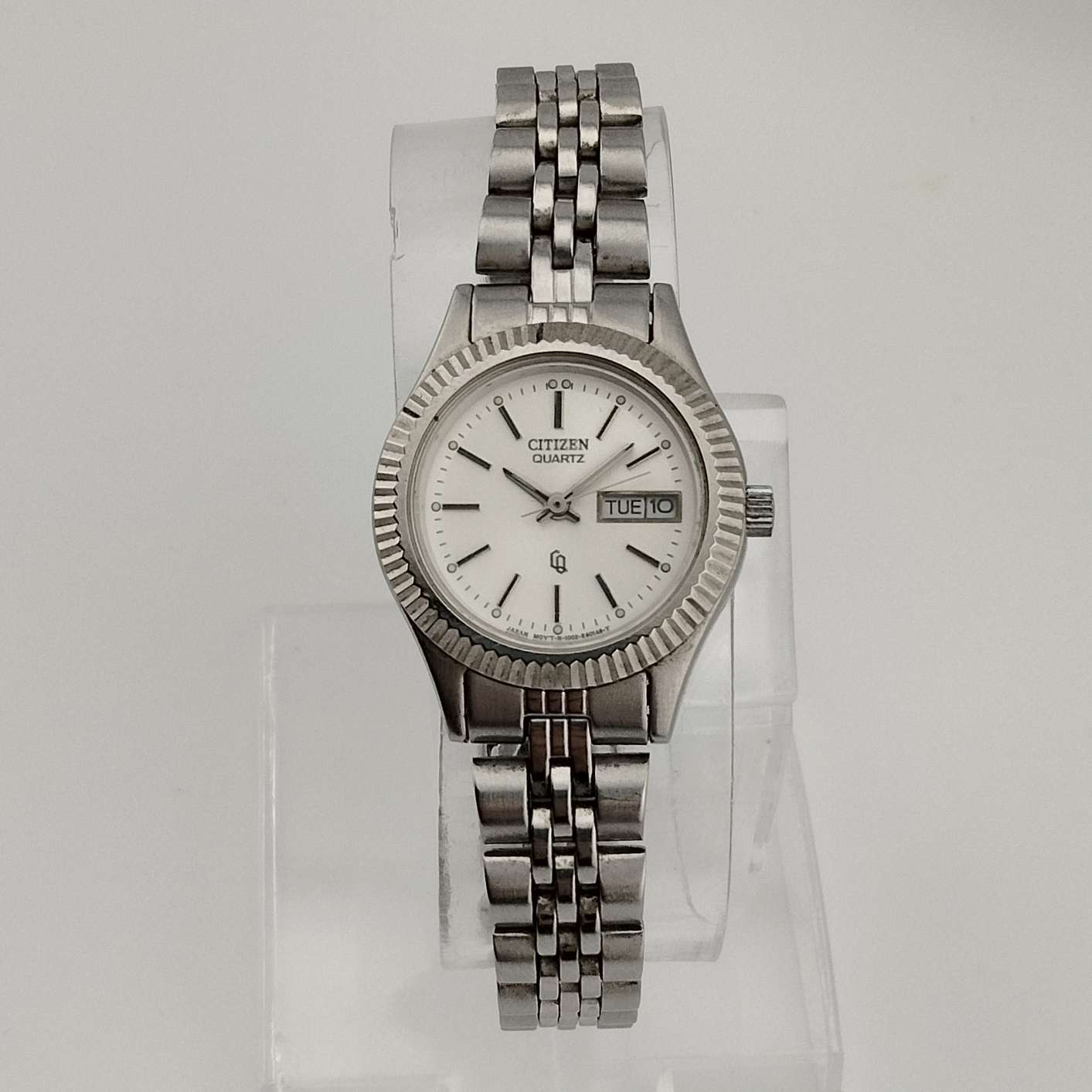 Citizen Women's Petite Silver Tone Watch, Round Dial, Date and Day, Link Strap