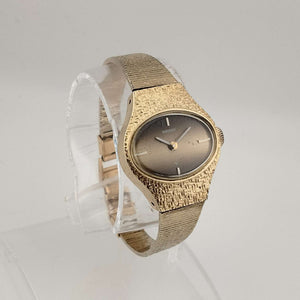 Seiko Petite Gold Tone Watch, Wind Up, Oval Dial, Bracelet Strap