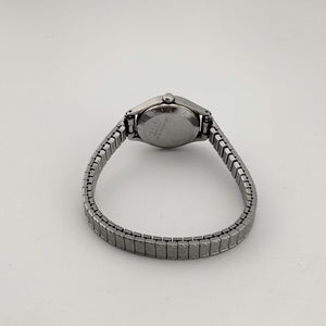 Seiko Round Watch, Silver Tone, Circular Dial, Thin Stretch Strap