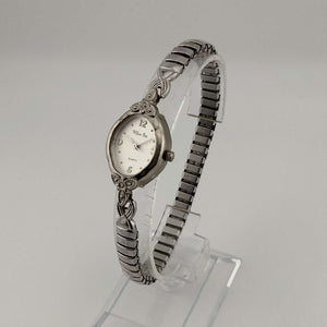 Willow Bay Women's Silver Tone Watch, Oval Dial, Stretch Strap