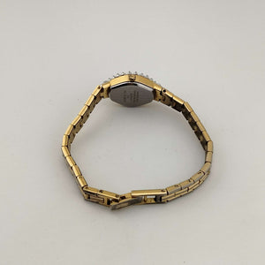Armitron Women's Silver Gold Watch, Blue Oval Dial, Bracelet Strap