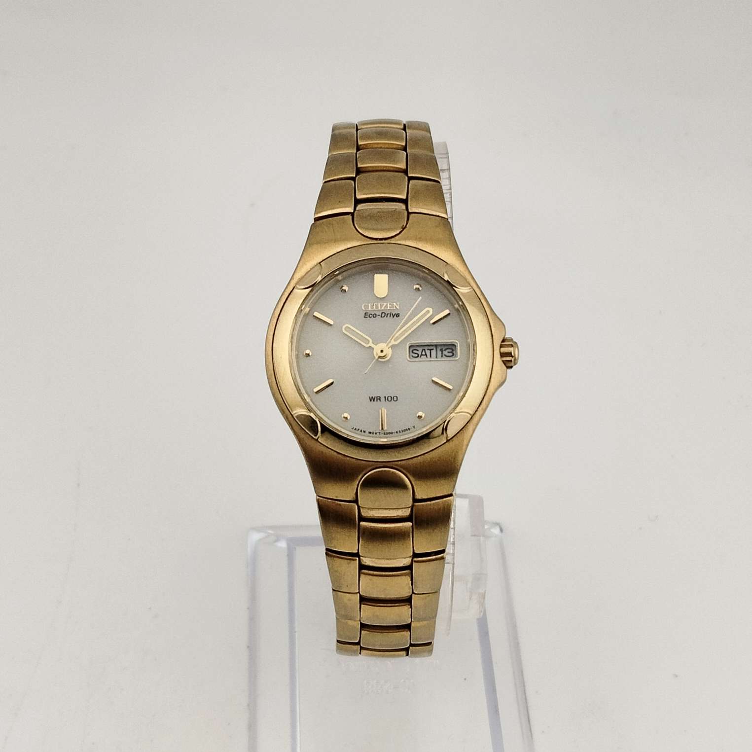 Citizen Unisex Gold Tone Eco-Drive Watch, Date and Day Window, Bracelet Strap