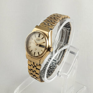 Seiko Unisex Watch, Gold Tone, Raised Crystal, Bracelet Strap