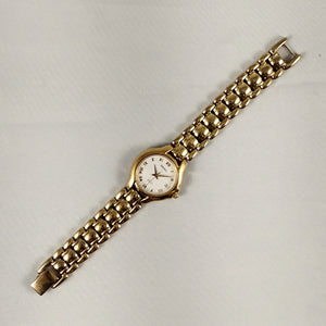 Seiko Women's Watch, Gold Tone, White Dial with Roman Numerals, Bracelet Strap