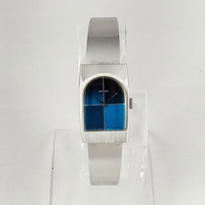 Seiko Unisex Watch, Blue Color Blocked Dial, Stainless Steel Strap