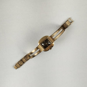 Seiko Women's Gold Tone Watch, Brown Rectangular Dial