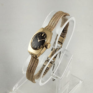 Seiko Women's Gold Tone Watch, Matte Purple-Brown Dial