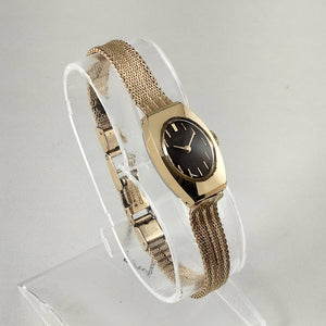 Seiko Women's Gold Tone Watch, Matte Purple-Brown Dial