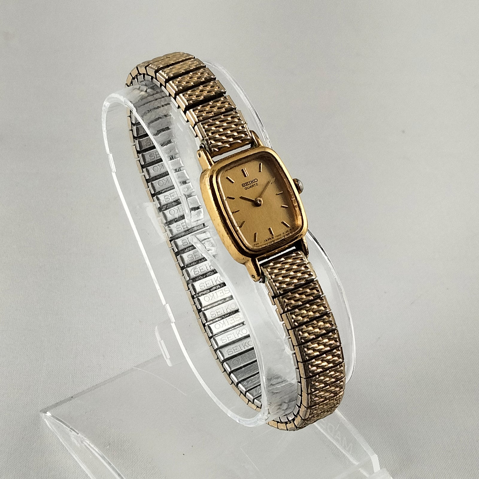 Seiko Women's All Gold Tone Watch, Stretch Bracelet Strap