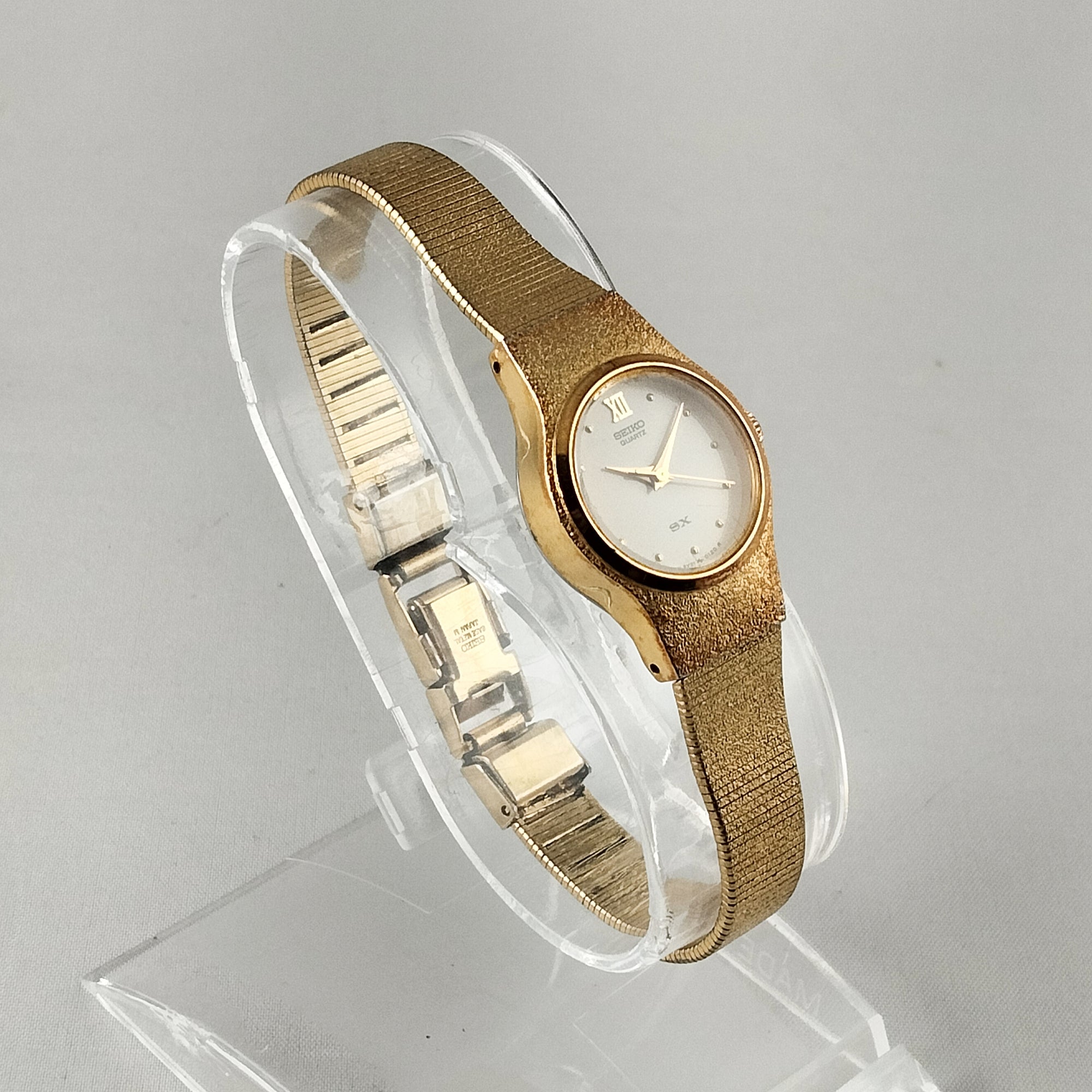 Seiko Women's Gold Tone Watch, White Dial, Dot Hour Markers