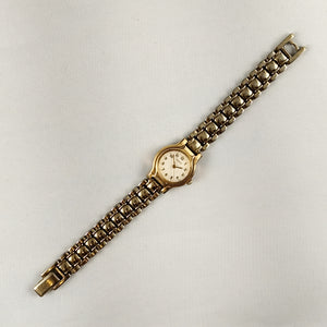 Seiko Women's Gold Tone Watch, White Dial, Bracelet Strap