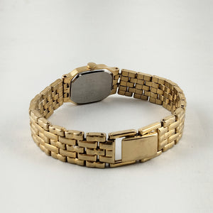 Seiko Women's All Gold Tone Watch, Octagonal Dial, Bracelet Strap
