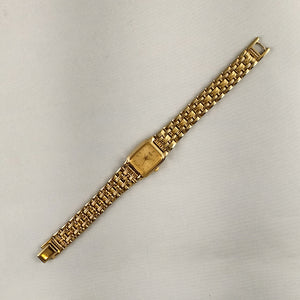 Seiko Women's All Gold Tone Watch, Rectangular Dial, Bracelet Strap