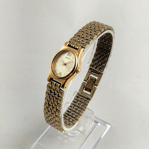 Seiko Women's Gold Tone Watch, Oval Dial, Bracelet Strap