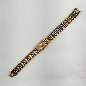 Seiko Women's Gold Tone Watch, Pink Rectangular Dial, Bracelet Strap