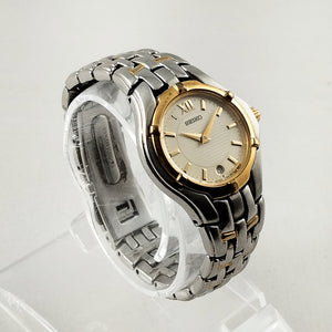 Seiko Unisex Silver and Gold Tone Watch, Date Window, Bracelet Strap