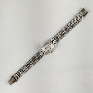 Seiko Women's Petite Silver Tone Watch, Faceted Details, Unique Bracelet Strap