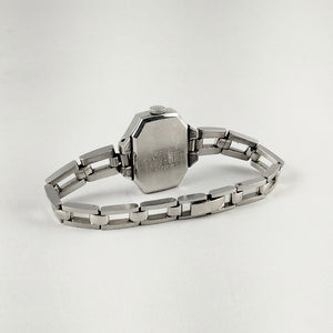 Seiko Women's Silver Tone Watch, Oval Navy Dial, Bracelet Strap