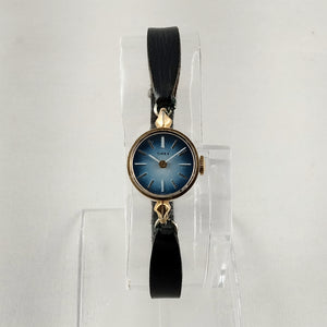 Timex Petite Women's Watch, Blue Gradient Dial, Thin Gray-Blue Leather Strap