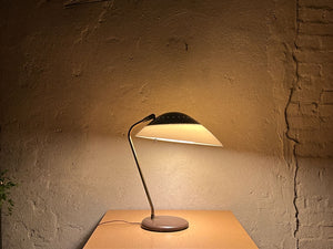 Classic Atomic Lightolier Desk Lamp with Diffuser in Taupe, Adjustable, All Original