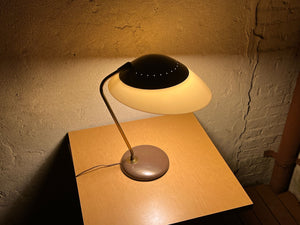 Classic Atomic Lightolier Desk Lamp with Diffuser in Taupe, Adjustable, All Original