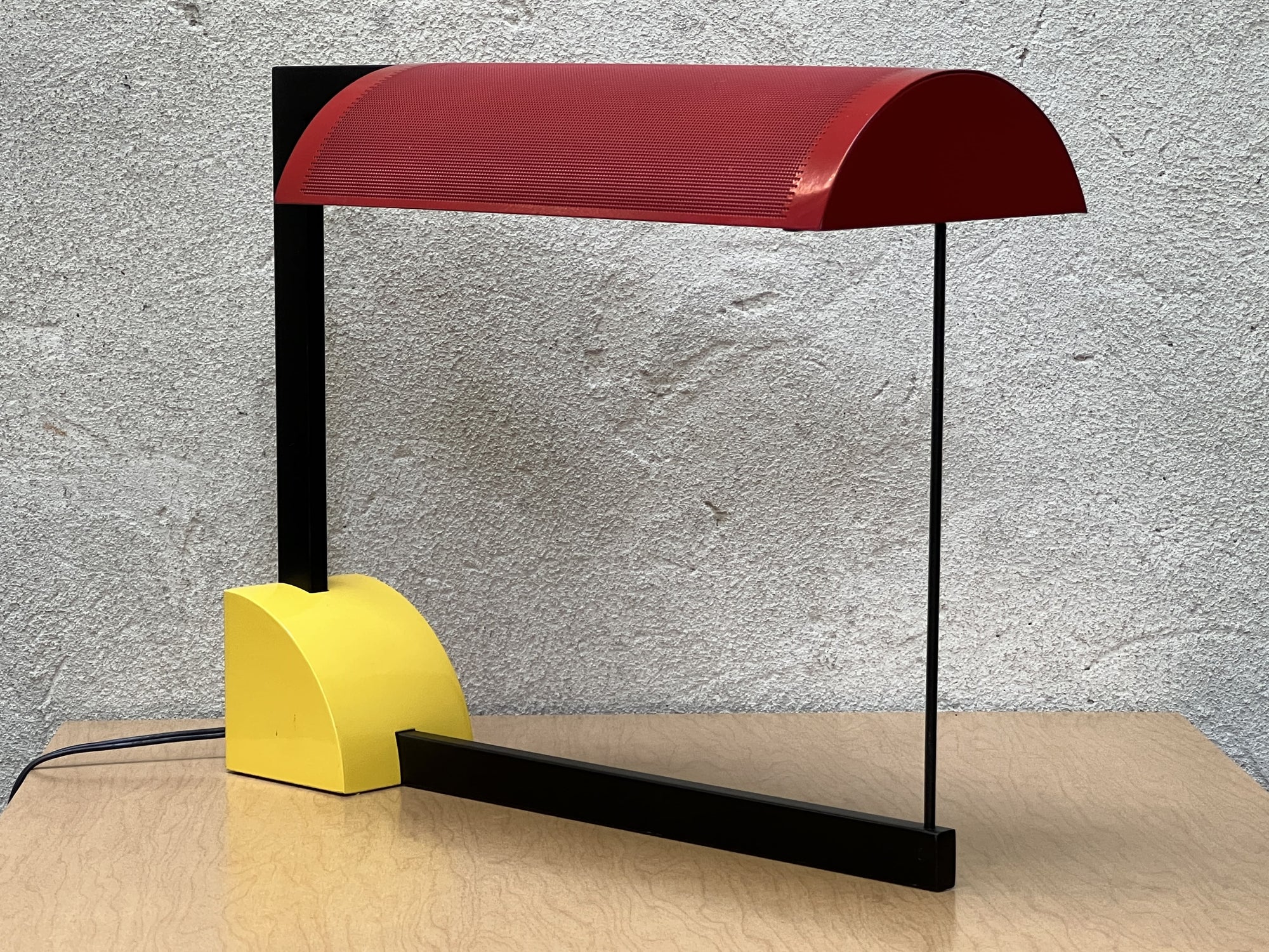 Very Rare George Kovacs for Sonneman Memphis Design Desk Lamp, Red and Yellow