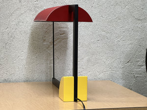 Very Rare George Kovacs for Sonneman Memphis Design Desk Lamp, Red and Yellow