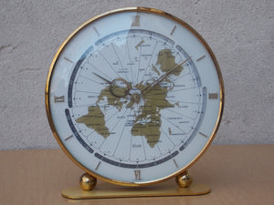 Kundo Large Round Brass Mantle World Clock