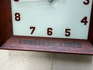 Large Square Wood Framed Light Up Good Year Clock, Circa 1930, Updated Quartz Movement