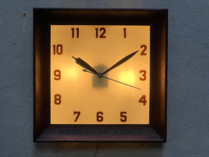 Large Square Wood Framed Light Up Good Year Clock, Circa 1930, Updated Quartz Movement