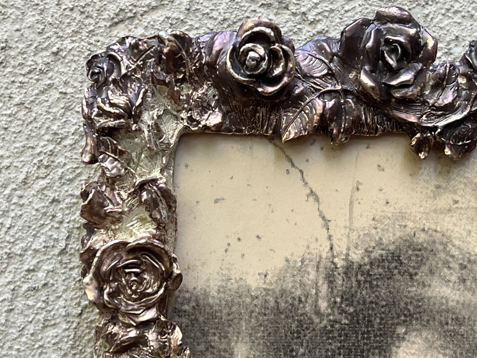 Ornate Metal Photo Frame with Roses by Modulus, Silver, 8x10, Heavy